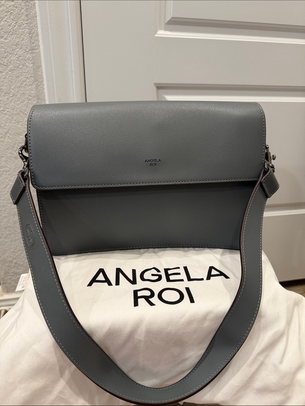Angela Roi Hamilton Shoulder Crossbody Bag Deep Denim Blue Grey Color